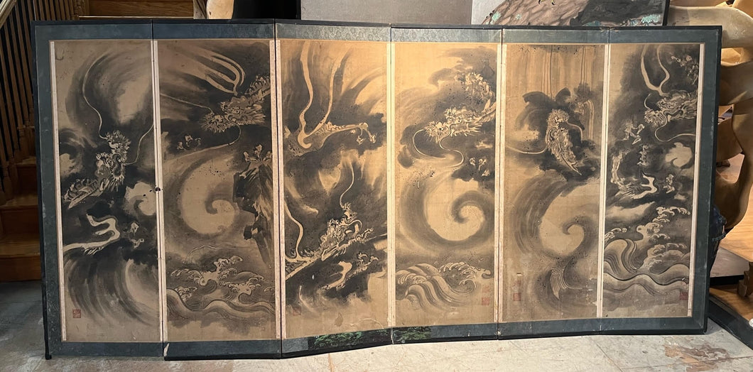 Six-Panel Dragon Byobu