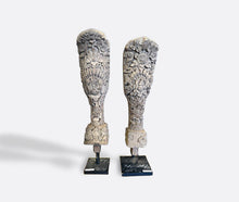Load image into Gallery viewer, Balinese architectural wood carvings, early 1900’s, end caps from gamelan musical instrument
