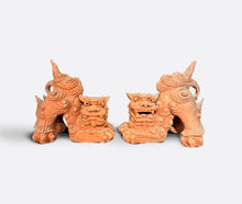 Load image into Gallery viewer, Terracotta shishi lions, from Shigaraki Japan, mid 1900’s
