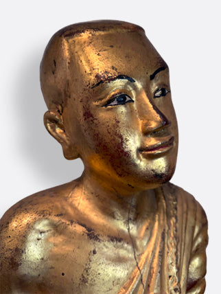 Gold gilded monks from Burma, 19th century 