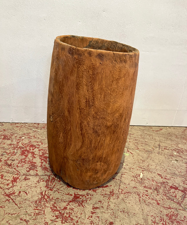 Teak Drum – 9"D x 15.5"H