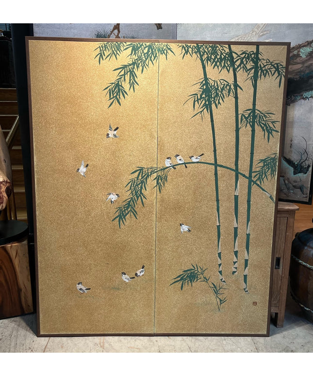 Two-Panel Bird Byobu
