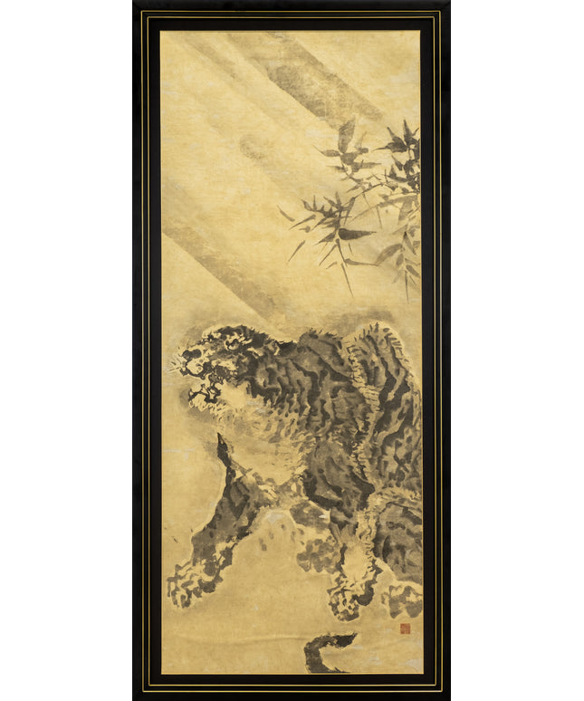 Tiger With Bamboo Leaves Painting