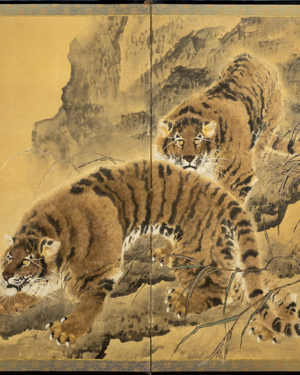 Two-Panel Two Tiger Byobu