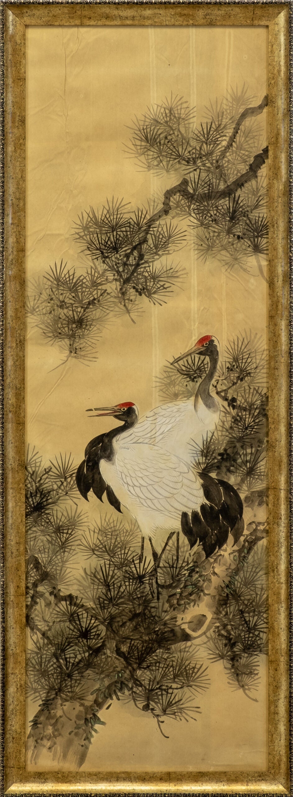 Framed Japanes Crane Painting