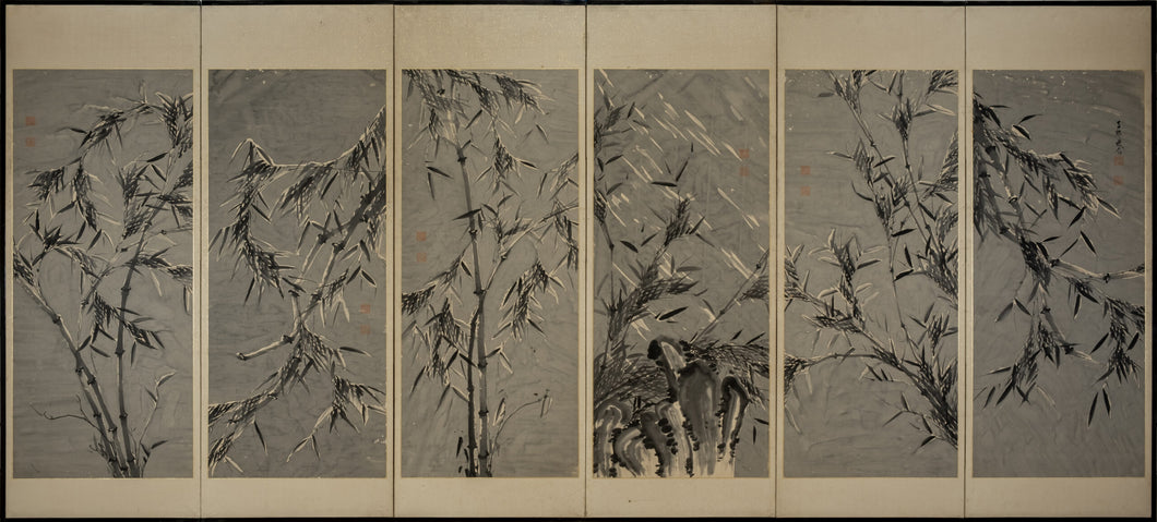 Six-Panel Bamboo Leaves Byobu