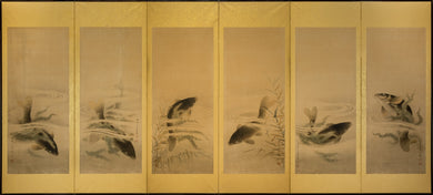 Six-Panel Six Fish Byobu