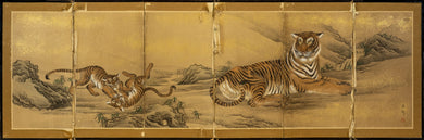 Six=Panel Two Tiger Byobu