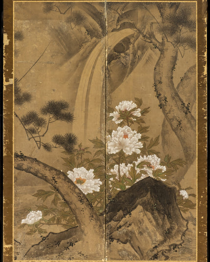 Two-Panel Waterfall Byobu
