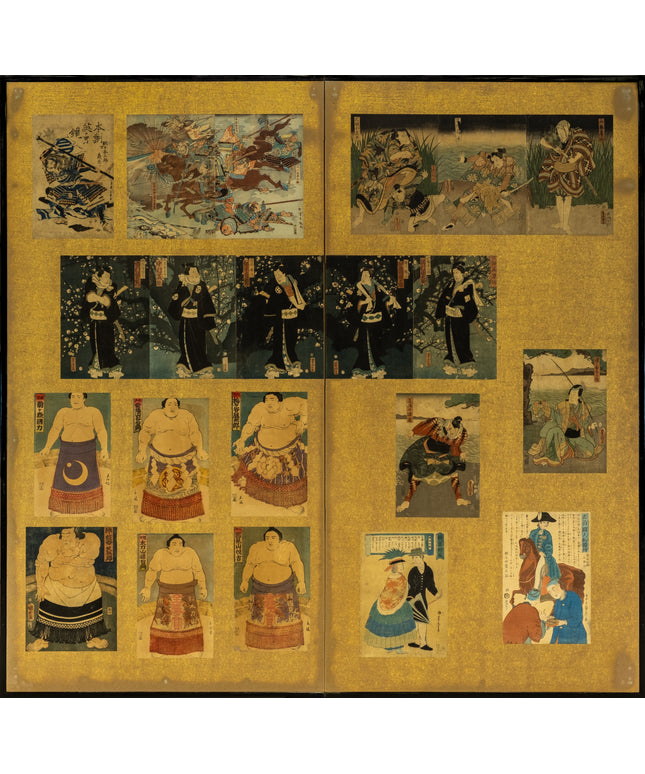 Two-Panel Collage Byobu