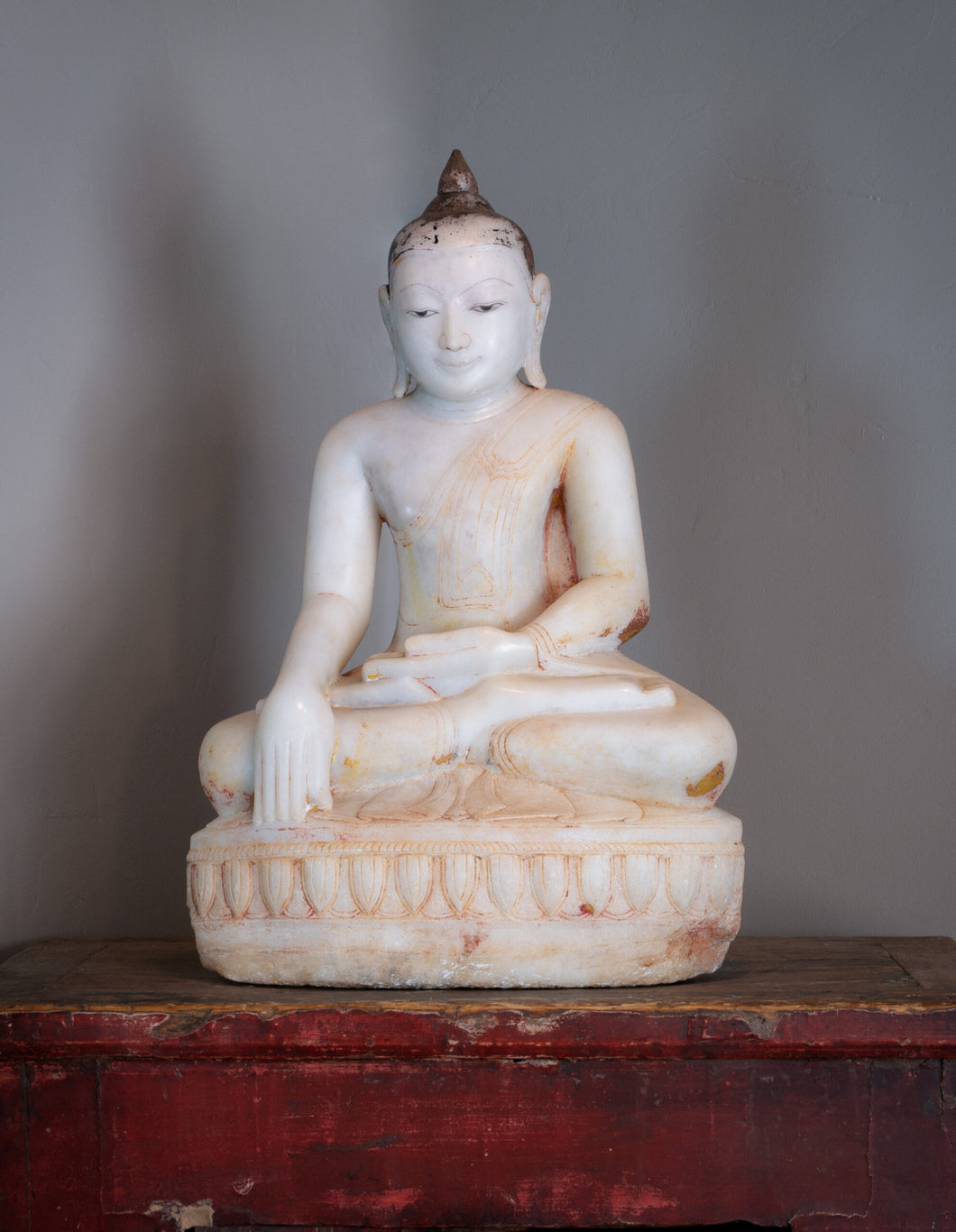 Burmese Shan Style Marble Buddha